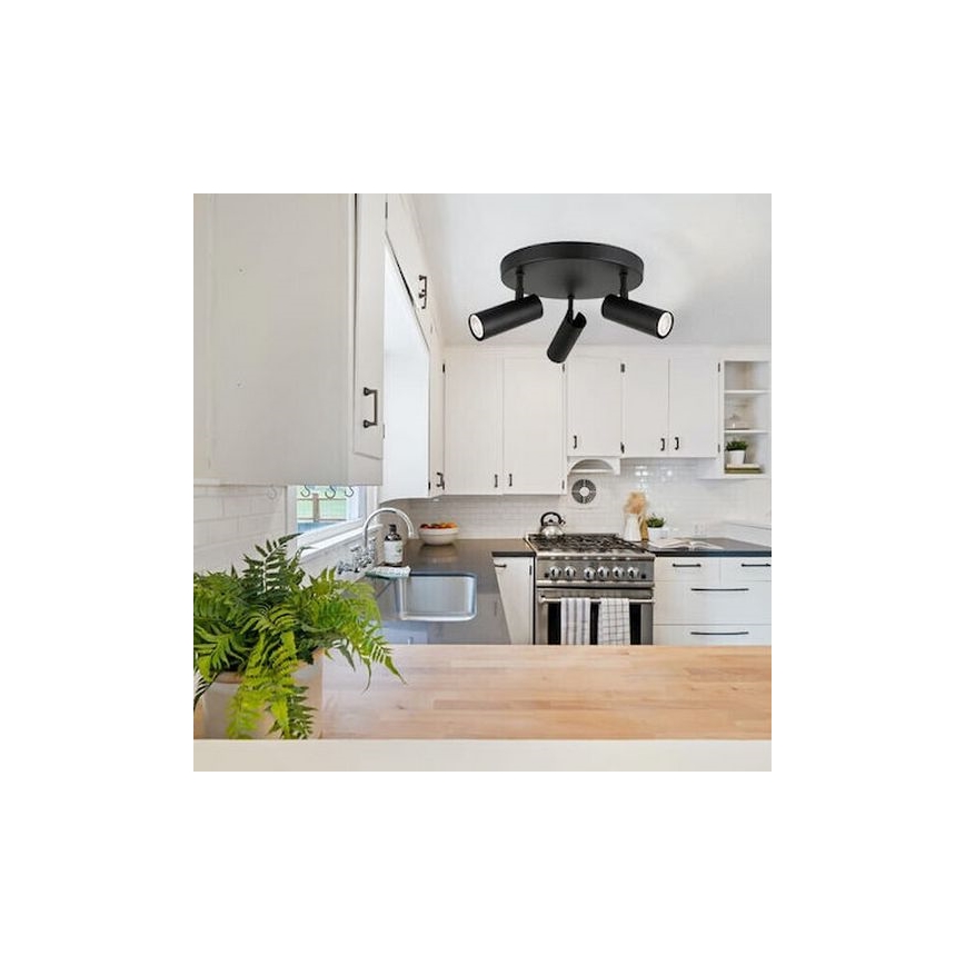 Oświetlenie punktowe ROSETTE 3xGU10/7W/230V czarne