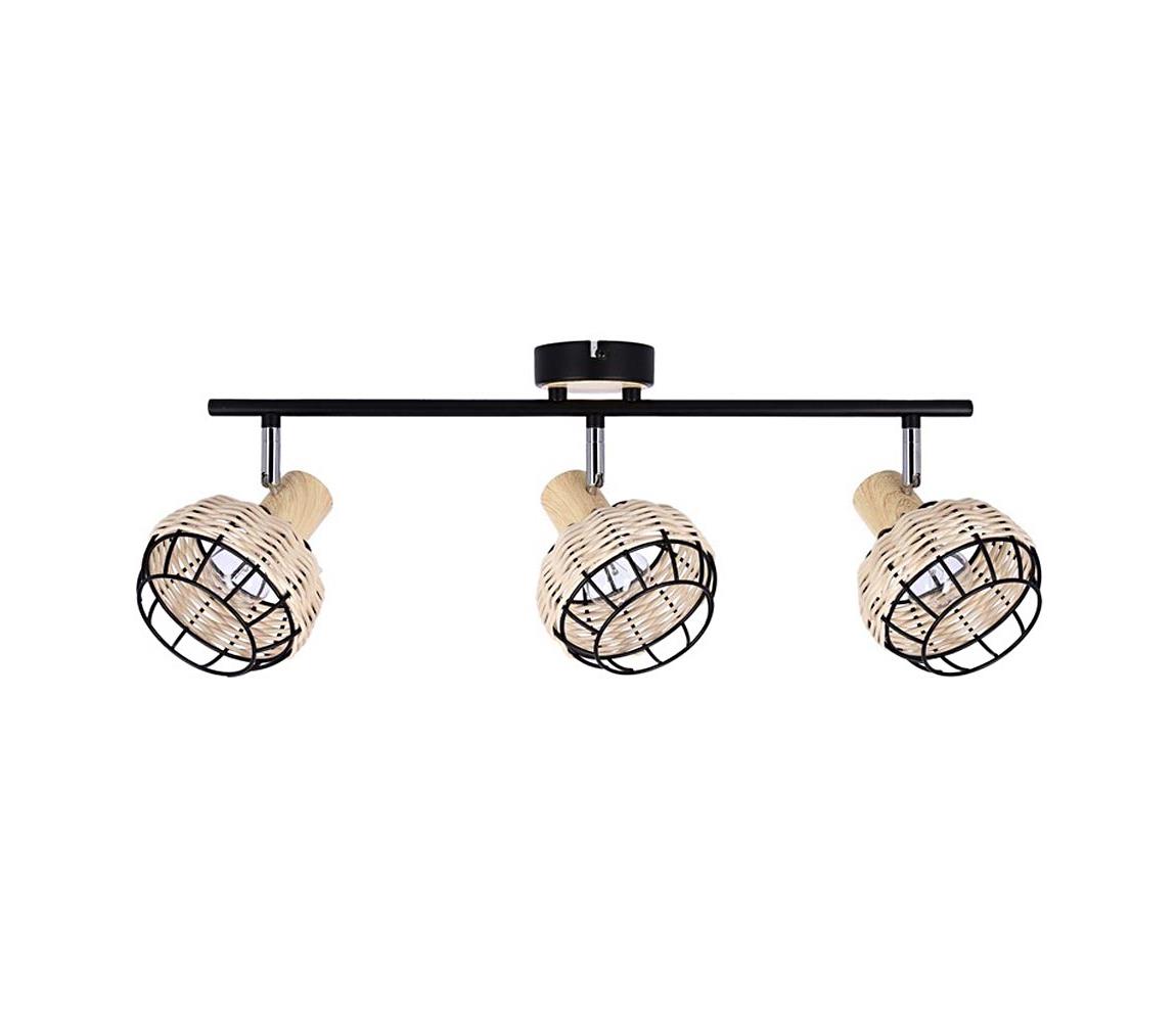 Oświetlenie punktowe TAJGA 3xE14/40W/230V rattan/czarne