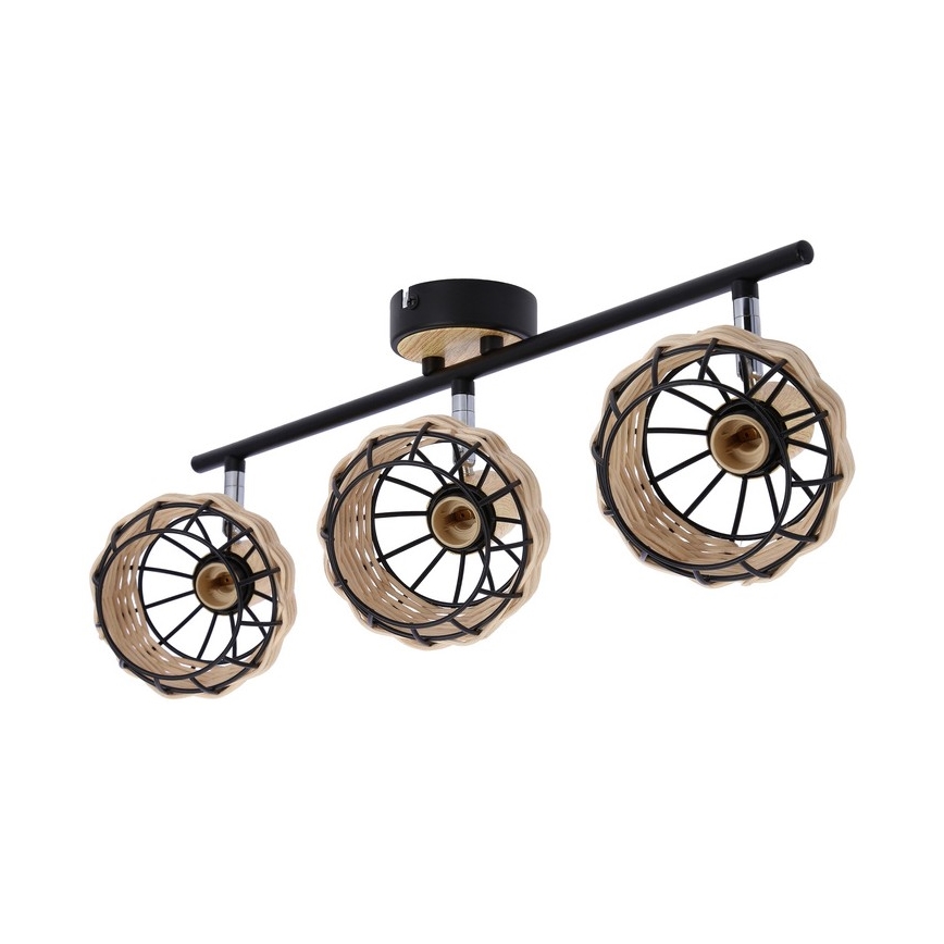 Oświetlenie punktowe TAJGA 3xE14/40W/230V rattan/czarne