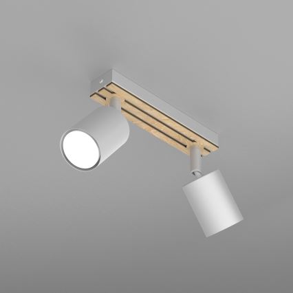 Oświetlenie punktowe TERRA 2xGU10/8W/230V biały/dąb