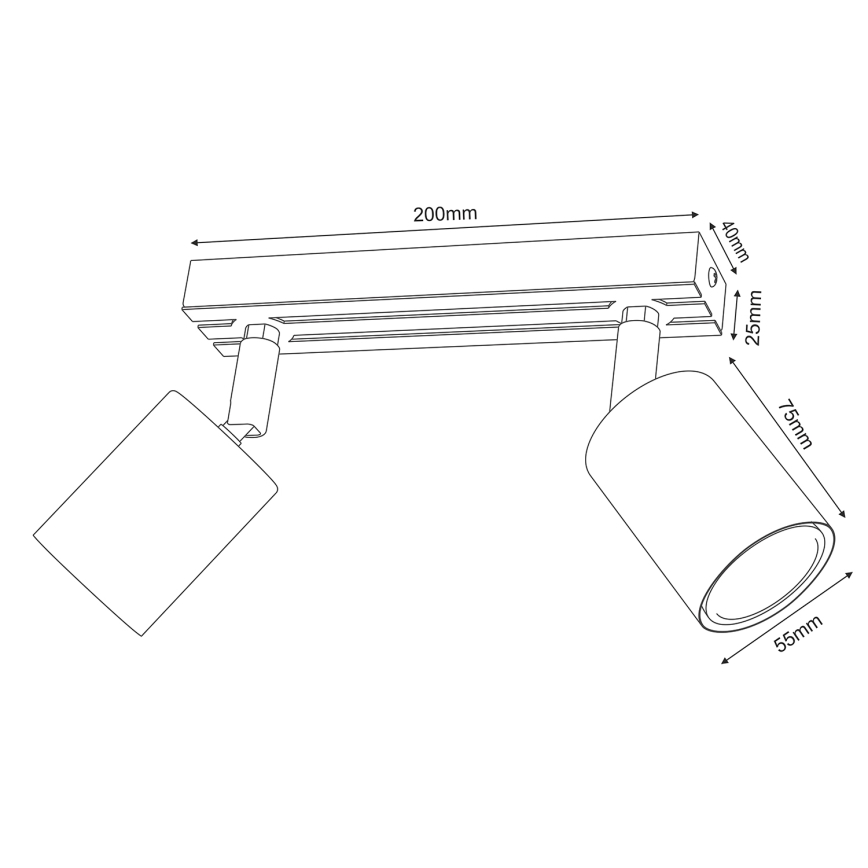Oświetlenie punktowe TERRA 2xGU10/8W/230V biały/dąb
