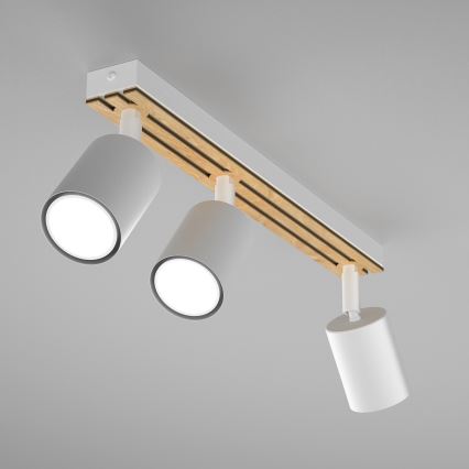 Oświetlenie punktowe TERRA 3xGU10/8W/230V biały/dąb