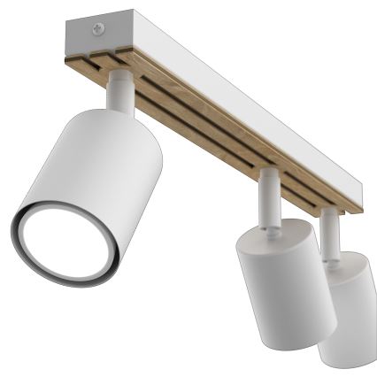 Oświetlenie punktowe TERRA 3xGU10/8W/230V biały/dąb