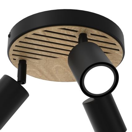 Oświetlenie punktowe TERRA 3xGU10/8W/230V czarny/dąb