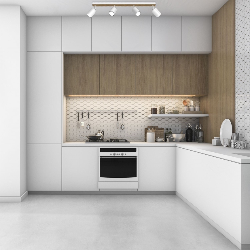 Oświetlenie punktowe TERRA 4xGU10/8W/230V biały/dąb