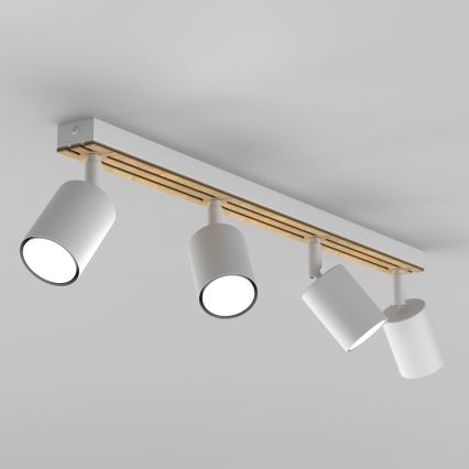 Oświetlenie punktowe TERRA 4xGU10/8W/230V biały/dąb