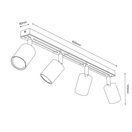Oświetlenie punktowe TERRA 4xGU10/8W/230V biały/dąb