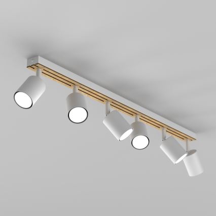 Oświetlenie punktowe TERRA 6xGU10/8W/230V biały/dąb