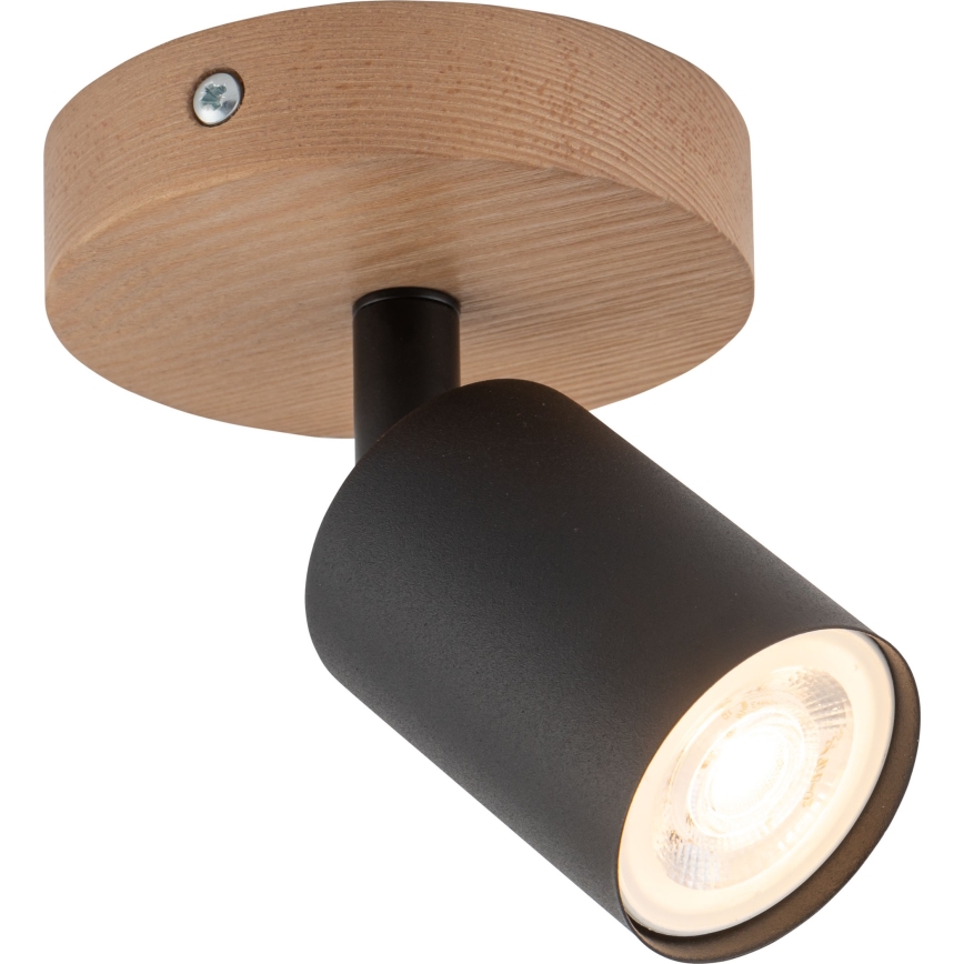 Oświetlenie punktowe TOP WOOD 1xGU10/10W/230V czarny/drewno