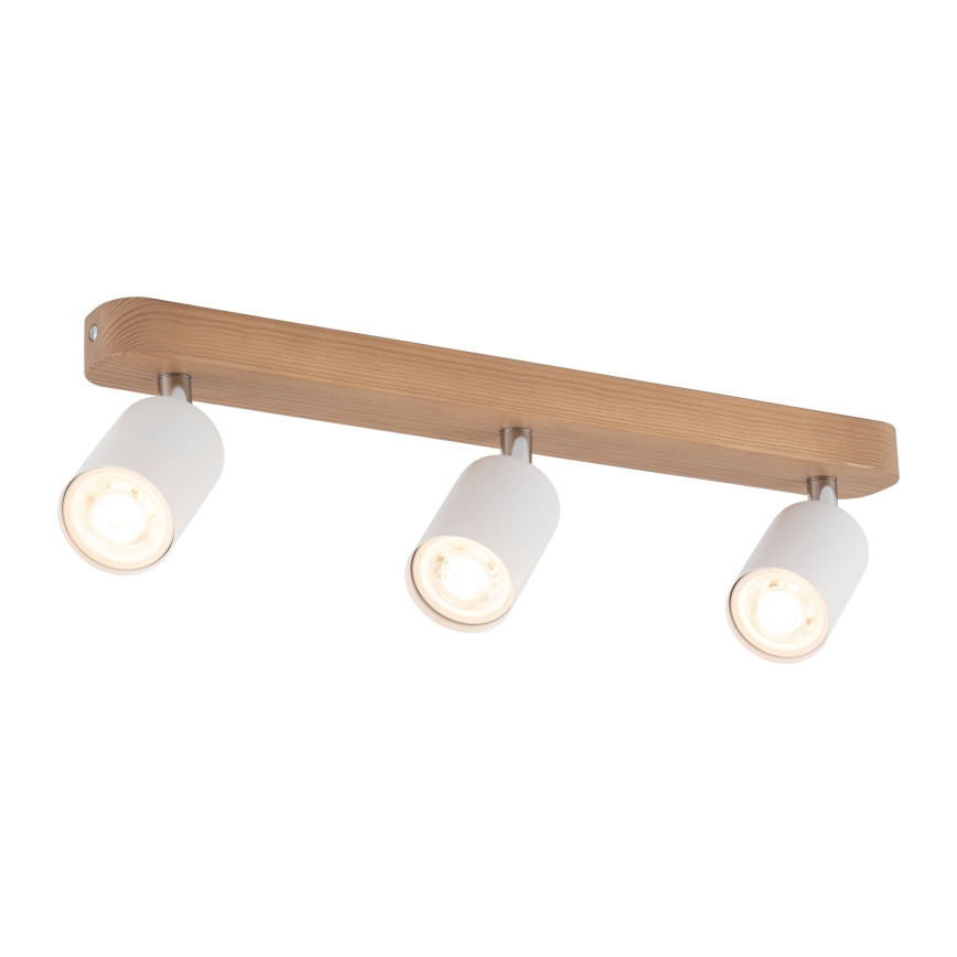 Oświetlenie punktowe TOP WOOD 3xGU10/10W/230V biały/drewno
