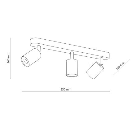 Oświetlenie punktowe TOP WOOD 3xGU10/10W/230V biały/drewno