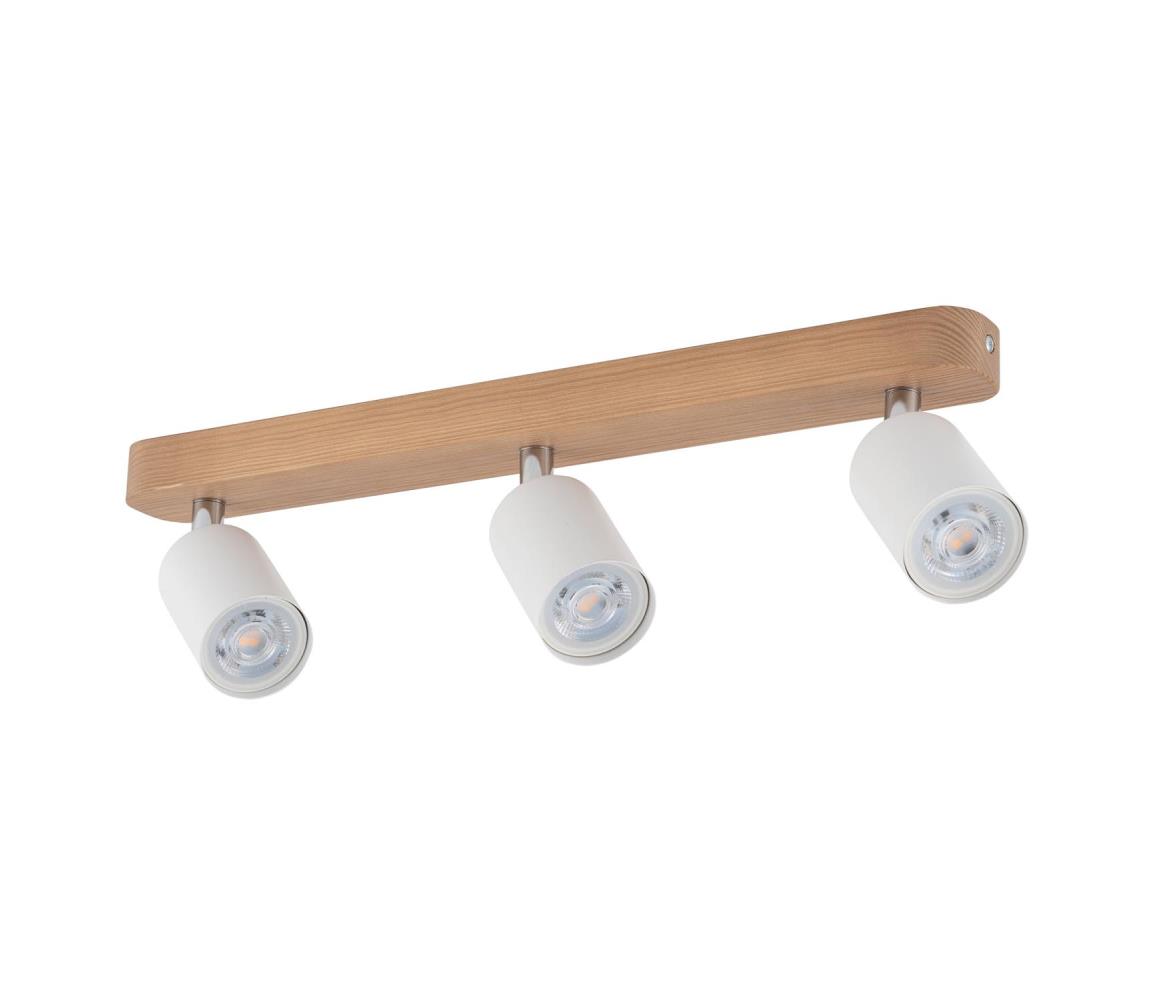 Oświetlenie punktowe TOP WOOD 3xGU10/10W/230V biały/drewno