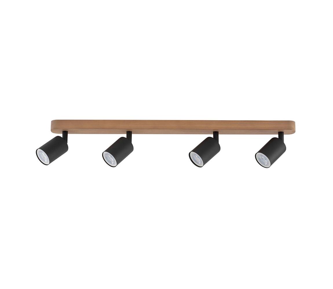 Oświetlenie punktowe TOP WOOD 4xGU10/10W/230V czarne/drewno