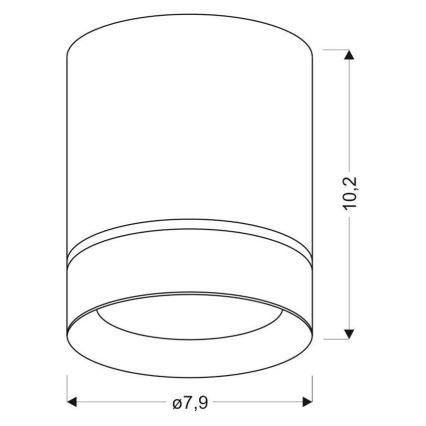 Oświetlenie punktowe TUBA 1xGU10/15W/230V czarny