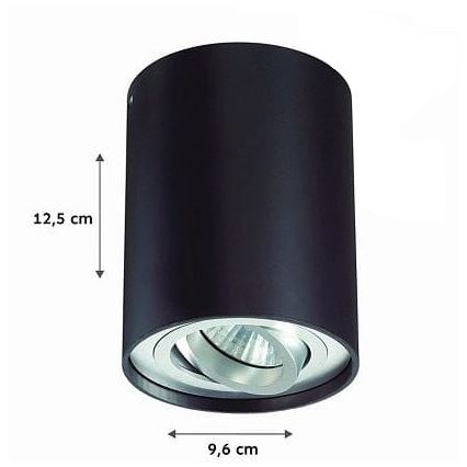Oświetlenie punktowe TUBA 1xGU10/50W/230V czarny