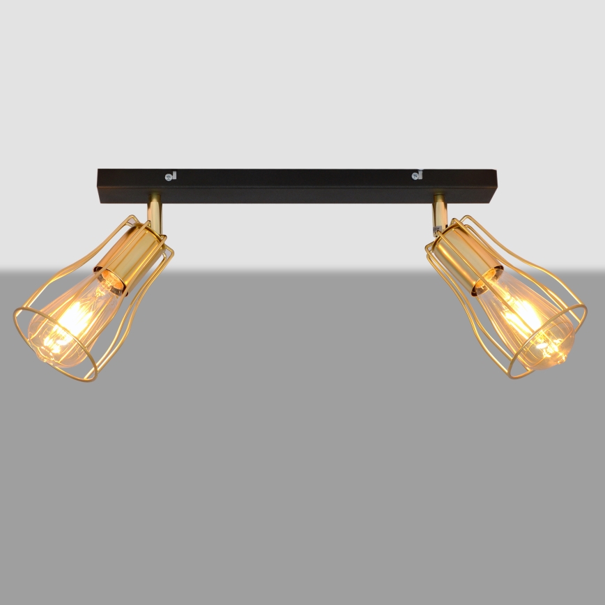 Oświetlenie punktowe TUBE 2xE27/15W/230V złoty/czarny