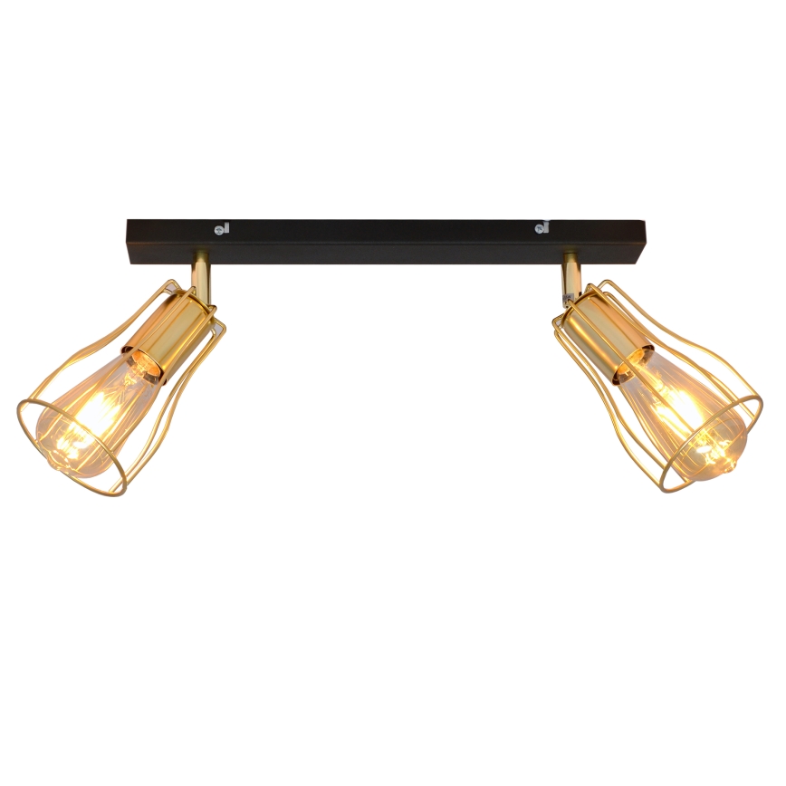 Oświetlenie punktowe TUBE 2xE27/15W/230V złoty/czarny