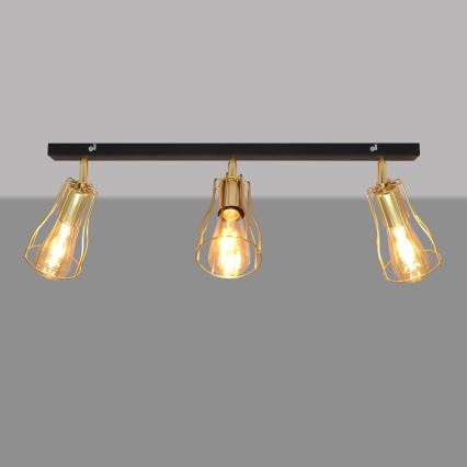 Oświetlenie punktowe TUBE 3xE27/15W/230V złoty/czarny