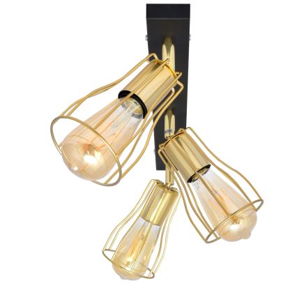 Oświetlenie punktowe TUBE 3xE27/15W/230V złoty/czarny
