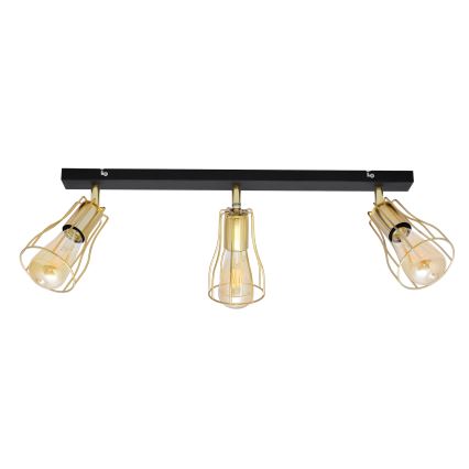 Oświetlenie punktowe TUBE 3xE27/15W/230V złoty/czarny