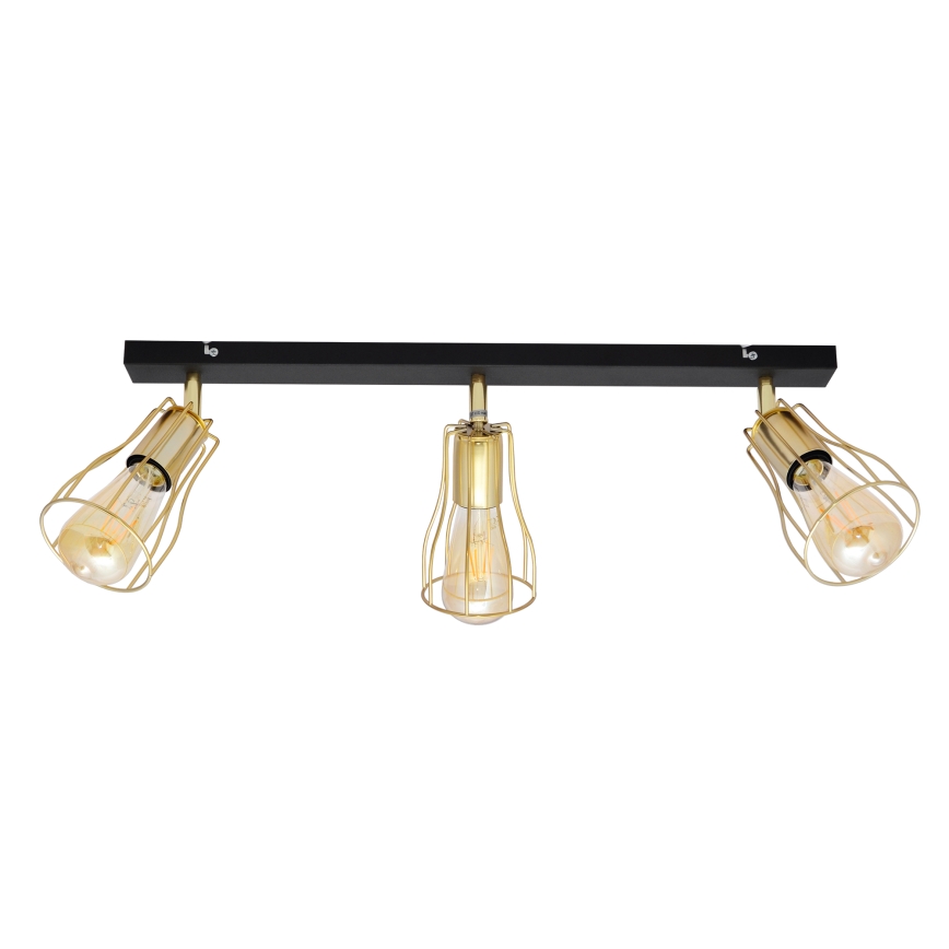Oświetlenie punktowe TUBE 3xE27/15W/230V złoty/czarny