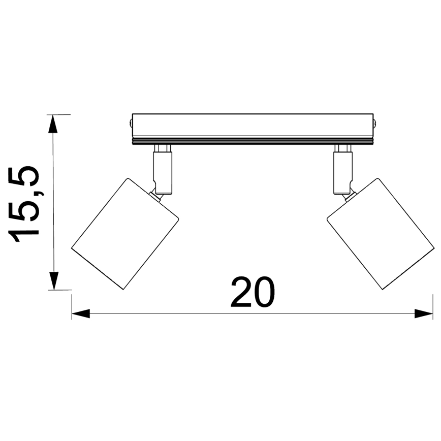 Oświetlenie punktowe TULON 2xGU10/8W/230V biały/dąb