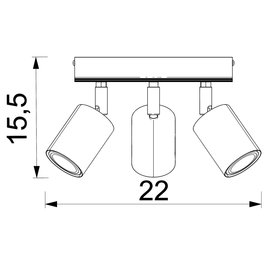 Oświetlenie punktowe TULON 3xGU10/8W/230V czarny/dąb