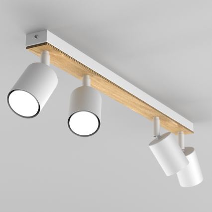 Oświetlenie punktowe TULON 4xGU10/8W/230V biały/dąb