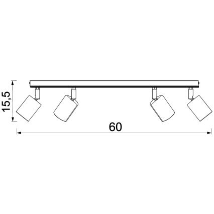 Oświetlenie punktowe TULON 4xGU10/8W/230V czarny/dąb