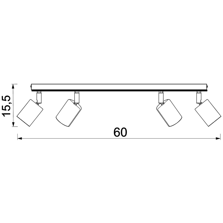 Oświetlenie punktowe TULON 4xGU10/8W/230V czarny/dąb