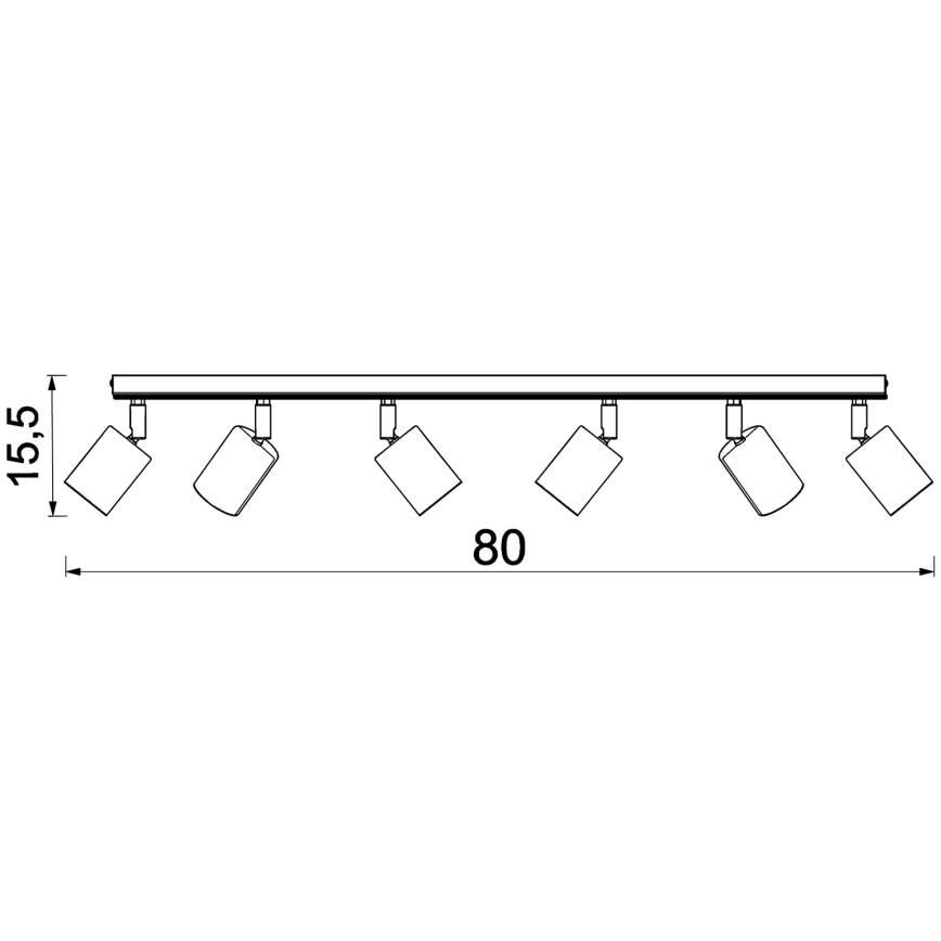 Oświetlenie punktowe TULON 6xGU10/8W/230V biały/dąb