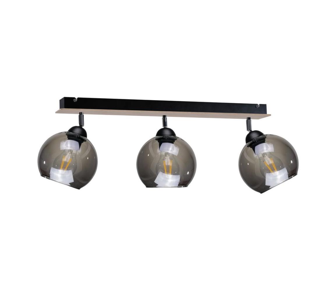 Oświetlenie punktowe UNO WOOD 3xE27/60W/230V czarny/brązowy