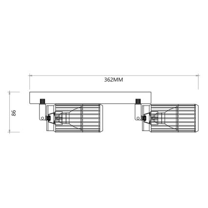 Oświetlenie punktowe VERTICAL 2xGU10/8W/230V czarne