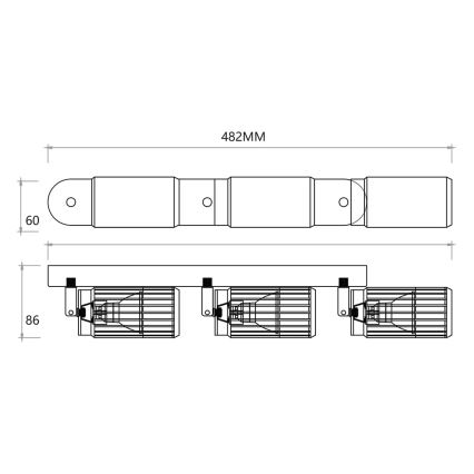 Oświetlenie punktowe VERTICAL 3xGU10/8W/230V białe