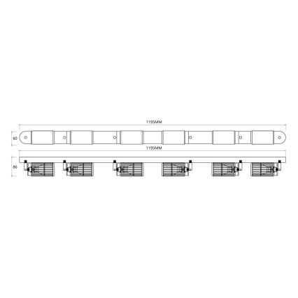 Oświetlenie punktowe VERTICAL 6xGU10/8W/230V białe