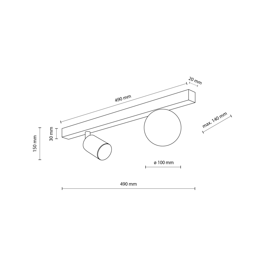 Oświetlenie punktowe VOX 1xG9/8W/230V + 1xGU10/10W czarne