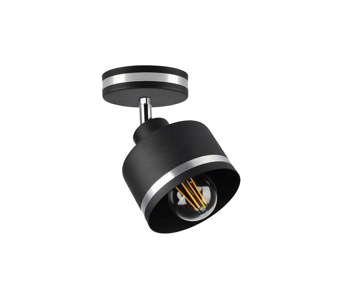 Oświetlenie punktowe WAMA 1xE27/40W/230V czarne/matowy chrom