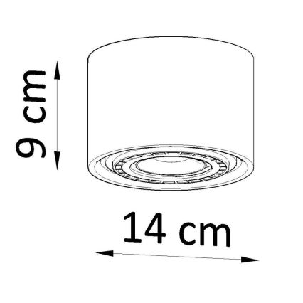 Oświetlenie sufitowe BASIC AR111 1xGU10/40W/230V beton