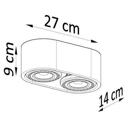 Oświetlenie sufitowe BASIC AR111 2xGU10/40W/230V beton