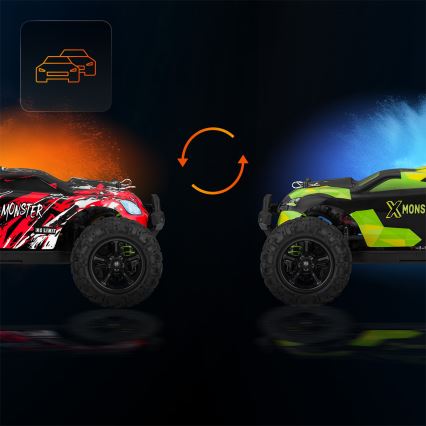 Overmax - Samochód zdalnie sterowany RC 2 w 1 X-MONSTER 3.5 1700 mAh czarny/czerwony/zielony