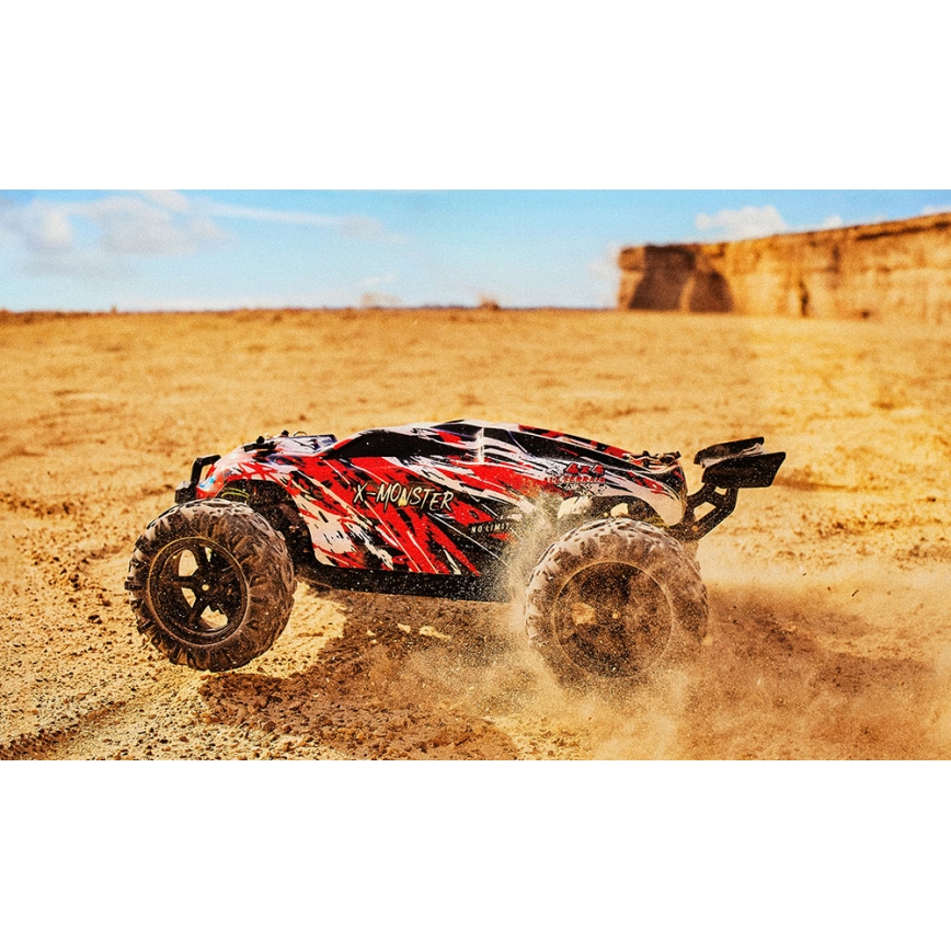 Overmax - Samochód zdalnie sterowany RC 2 w 1 X-MONSTER 3.5 1700 mAh czarny/czerwony/zielony