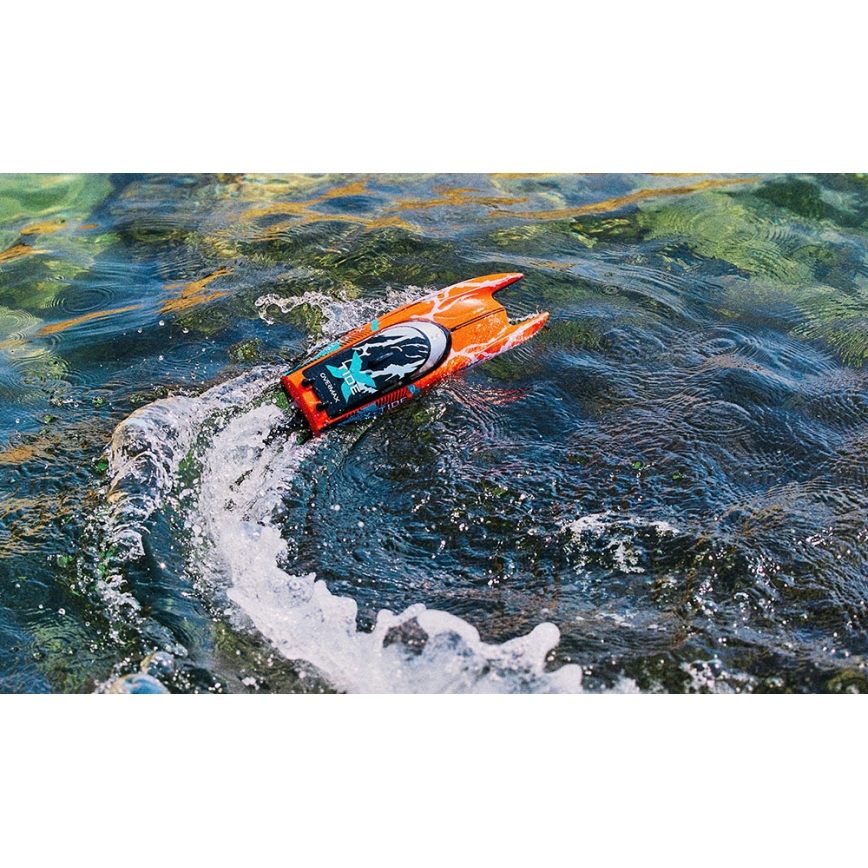 Overmax - Zdalnie sterowana łódź RC X-TIDE 2400 mAh czarna/pomarańczowa