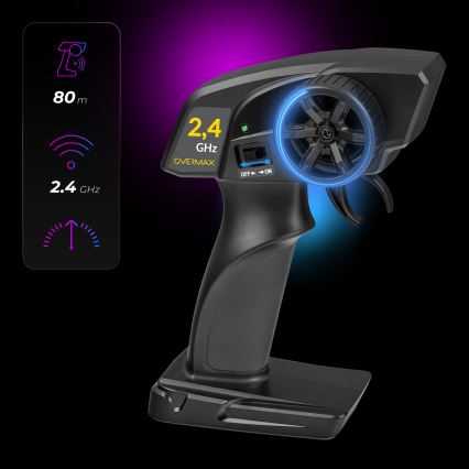 Overmax - zdalnie sterowany samochód driftowy X-DRIFT 1000 mAh żółty/fioletowy