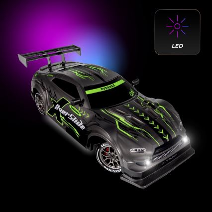 Overmax - zdalnie sterowany samochód RC Drift X-OVERSLIDE 1000 mAh czarny/zielony/niebieski/czerwony