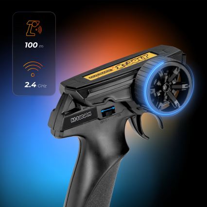 Overmax - zdalnie sterowany samochód RC X-JOLT, 1000 mAh, czarny/żółty