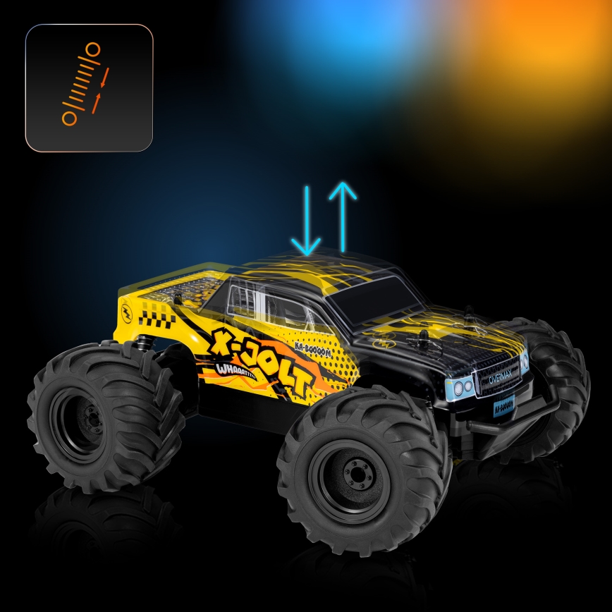 Overmax - zdalnie sterowany samochód RC X-JOLT, 1000 mAh, czarny/żółty
