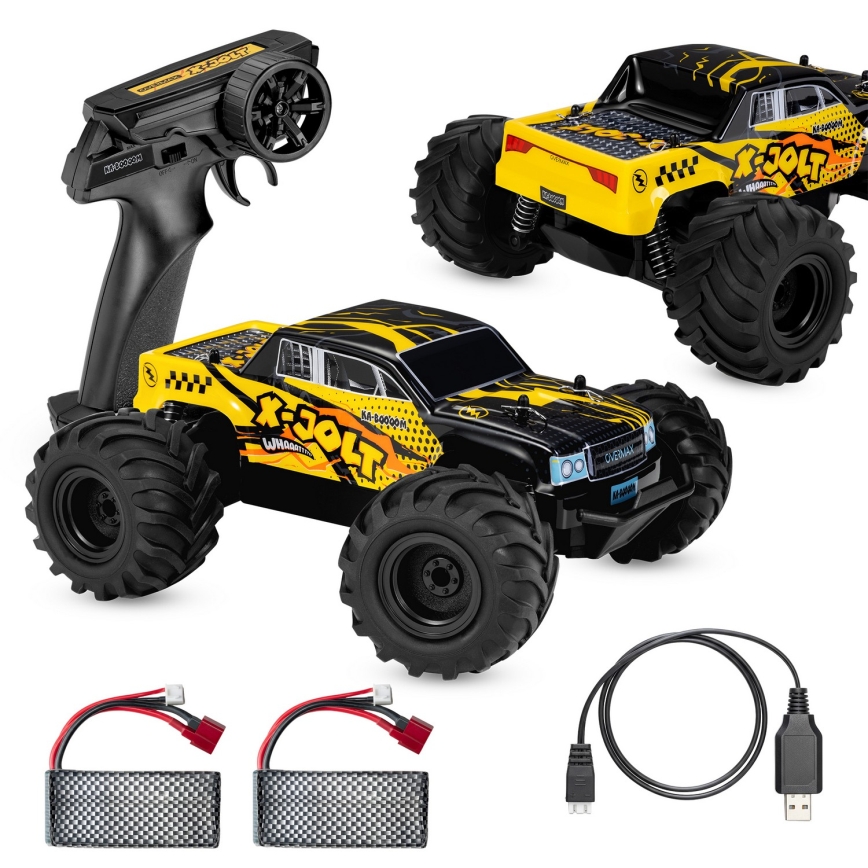 Overmax - zdalnie sterowany samochód RC X-JOLT, 1000 mAh, czarny/żółty