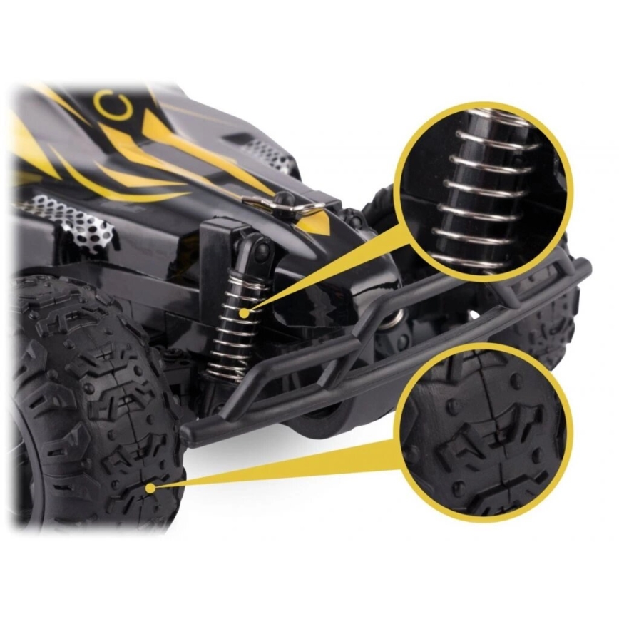 Overmax - Zdalnie sterowany samochód RC X-RALLY 2.0 1200 mAh Czarny/Żółty