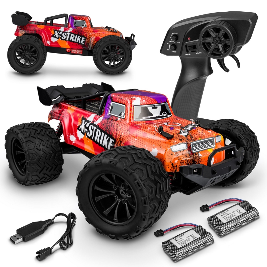 Overmax - Zdalnie sterowany samochód RC X-STRIKE, 3000 mAh, czarny/pomarańczowy