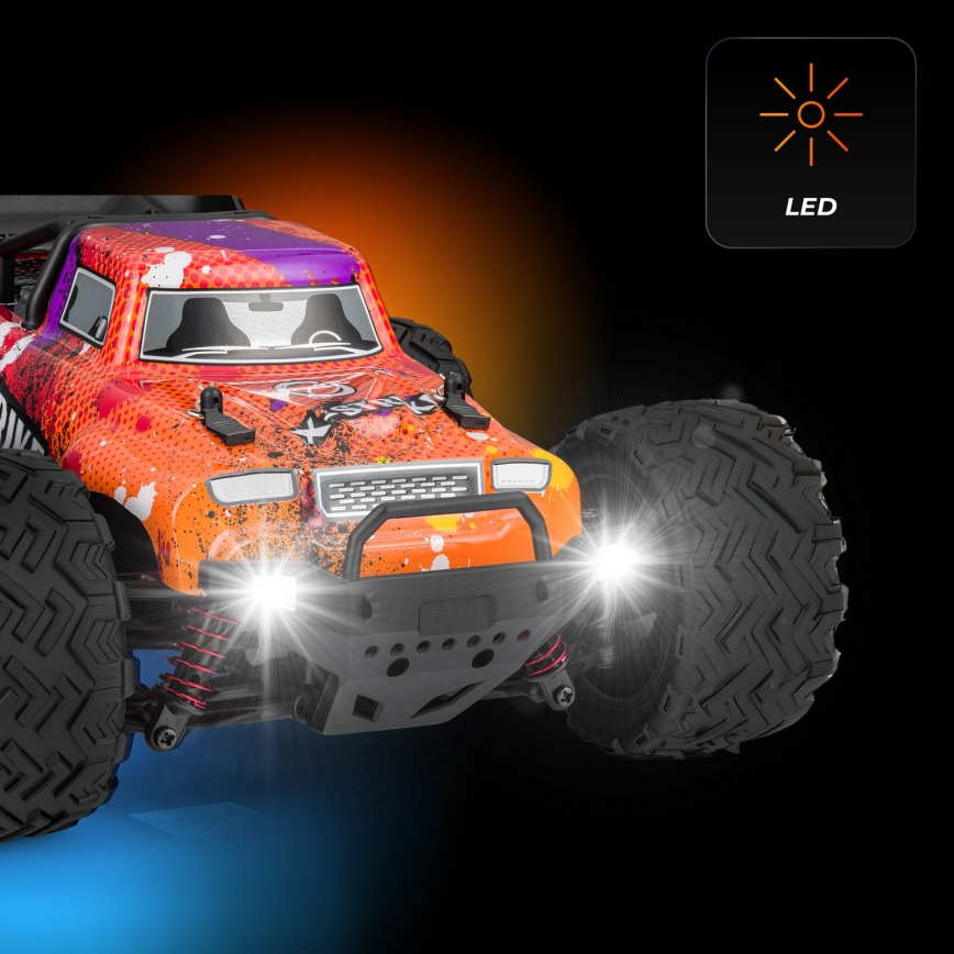 Overmax - Zdalnie sterowany samochód RC X-STRIKE, 3000 mAh, czarny/pomarańczowy